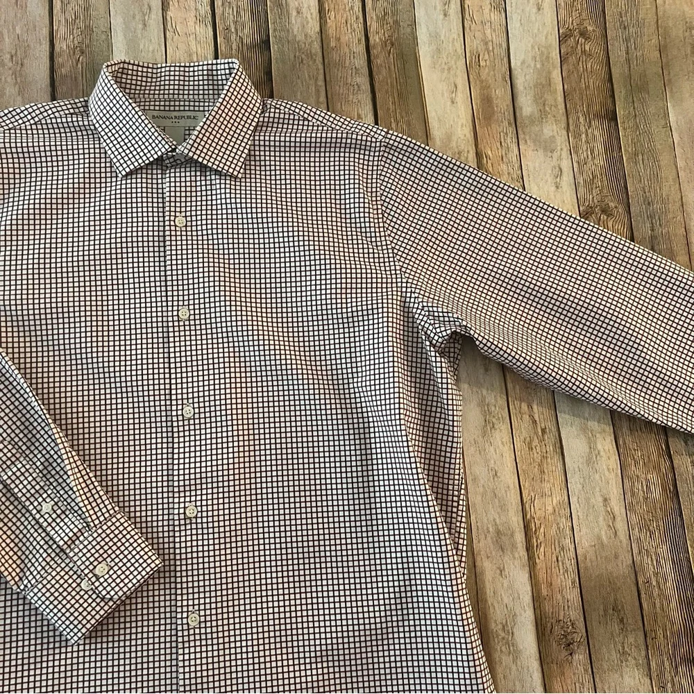 Banana Republic mens long sleeve plaid button down shirt | size Extra large